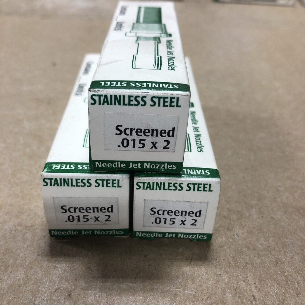 NEW Gatewood Needle Jet Nozzle .015X2 Stainless Steel Screened (LOT OF 3)