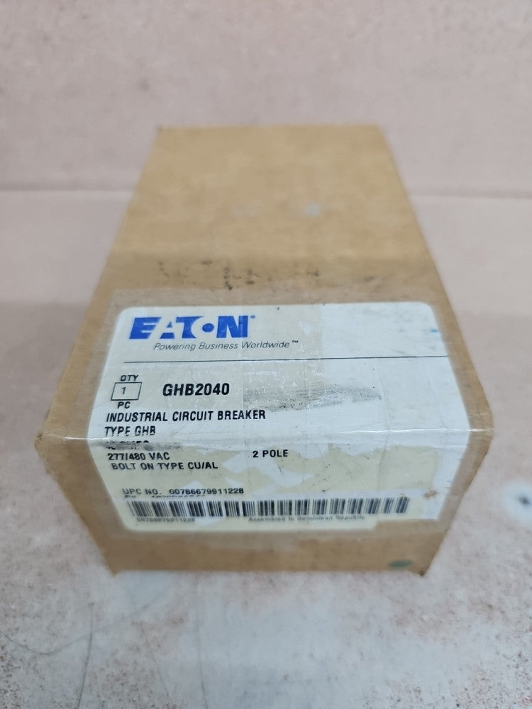 Cutler Hammer GHB2040 2 Pole 40 Amp 277/480 Volt Bolt On Circuit Breaker