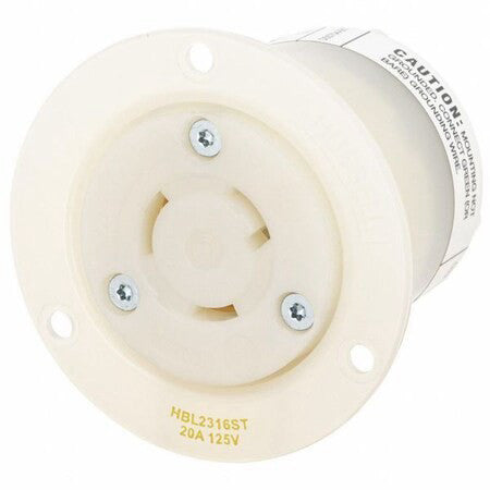 Hubbell Wiring Device-Kellems Hbl2316st Locking Receptacle, L5-20R, 20 A, 125V