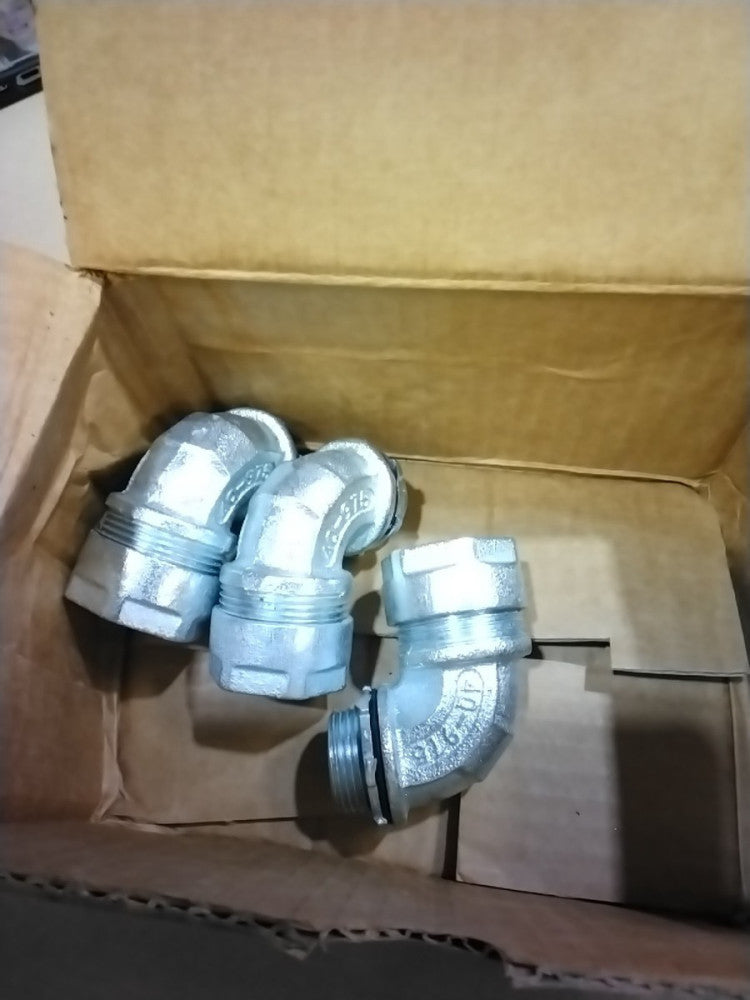EGS O-Z GEDNEY 3/4" 90 DEG LIQUID TIGHT CONNECTOR 4Q-975, Box Of 3