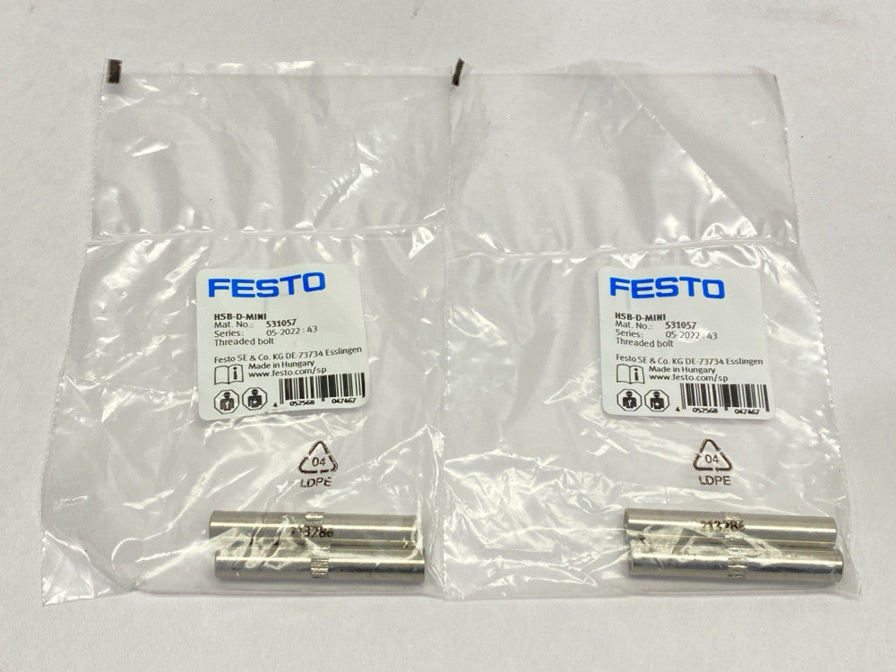 Festo HSB-D-MINI Threaded Bolt 531057 LOT OF 2