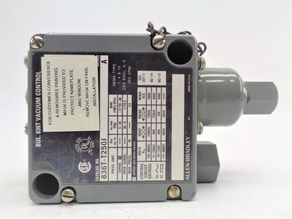 ALLEN BRADLEY 836T-T250J SER. A 120-600VAC 60A 50PSI NSNP