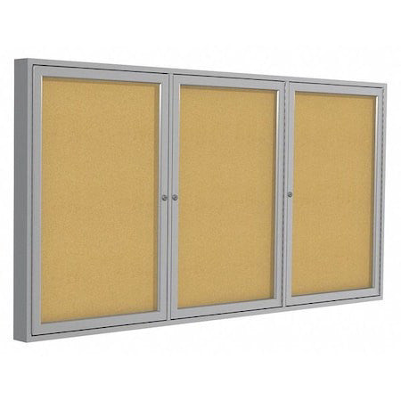 Ghent Pa33672k Enclosed Cork Bulletin Board 36X72", 3 Door