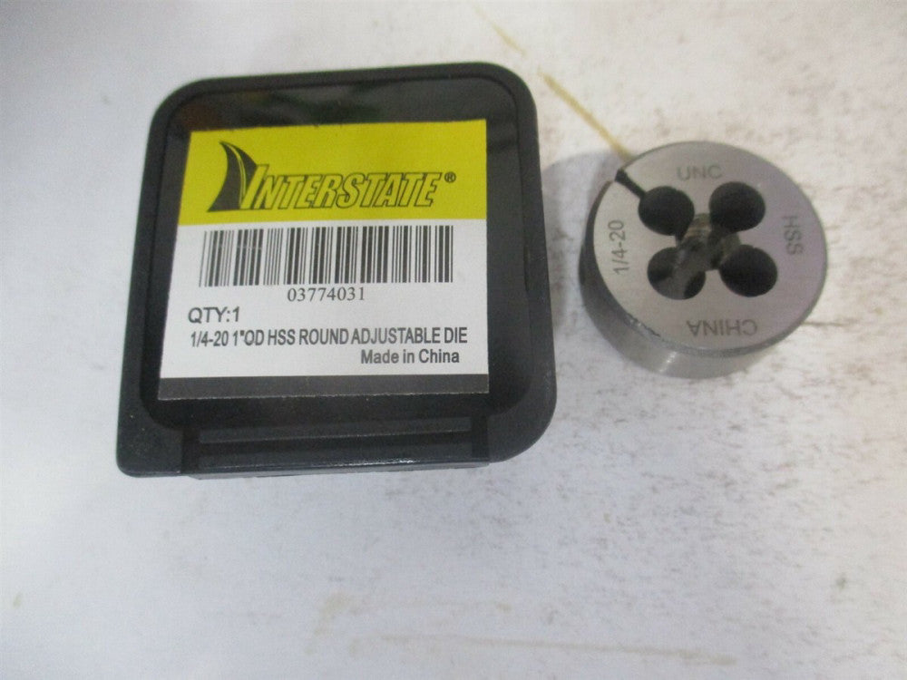 (314-1140) 1/4-20 UNC 1" OD High Speed Steel Round Adjustable Die 