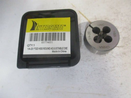 (314-1140) 1/4-20 UNC 1" OD High Speed Steel Round Adjustable Die 