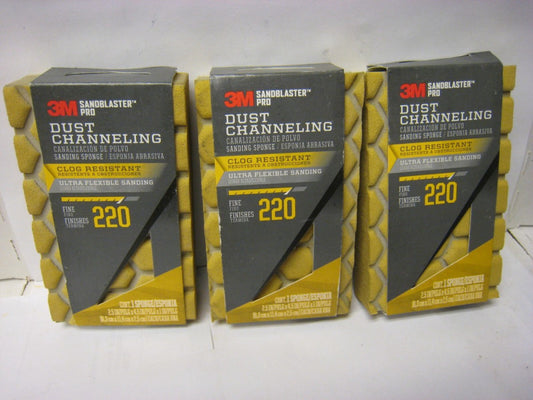3M Sandblaster Pro, Dust Channeling, 220 Fine, 3 Sponges 30907-220-UFSP