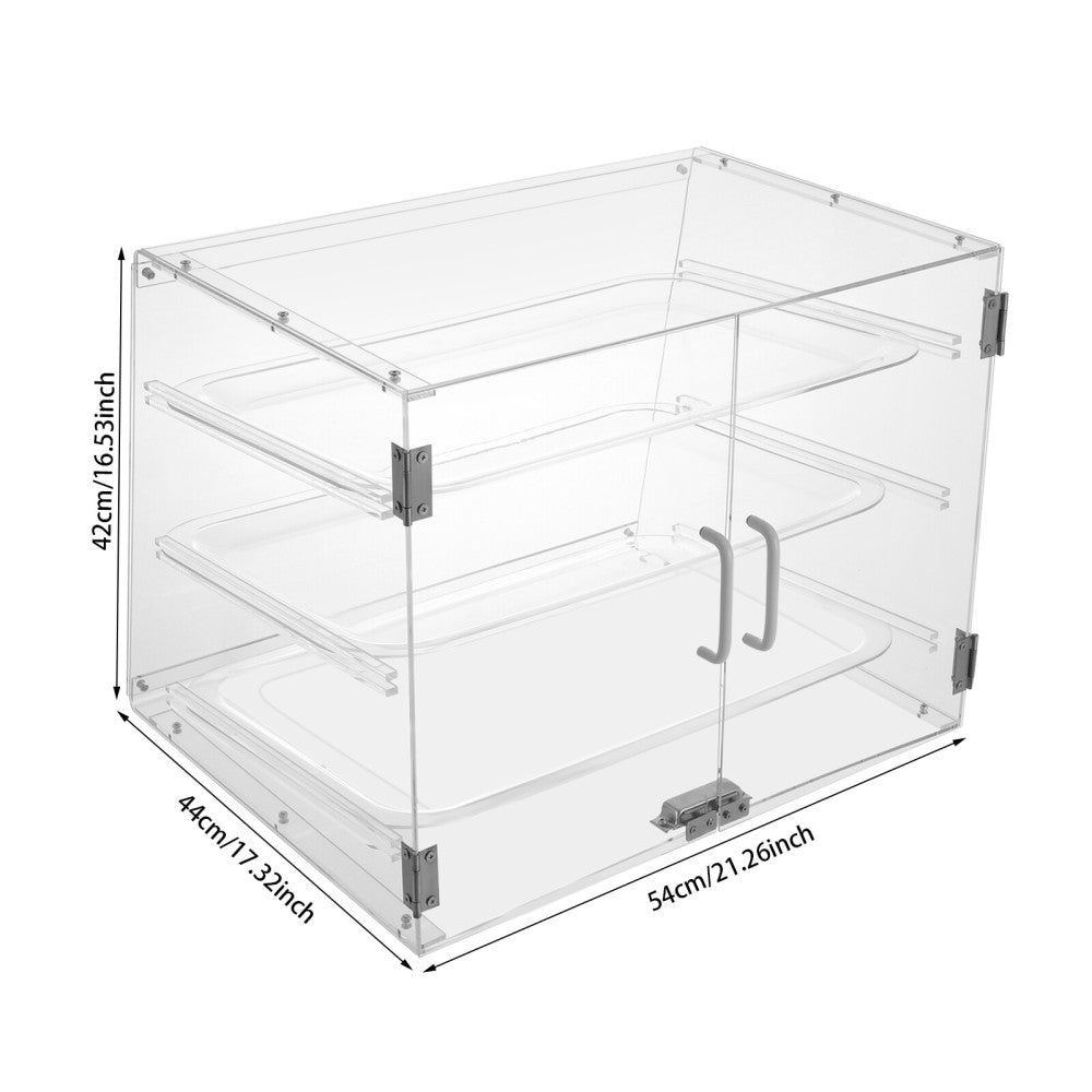3 Tiers Clear Pastry Display Canbinet&Commercial Bakery Acrylic Display Case New