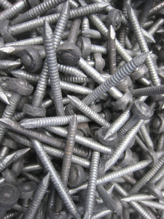 1 POUND BAG  VINTAGE LEAD HEAD RING SHANK 1 3/4" ROOFING NAILS