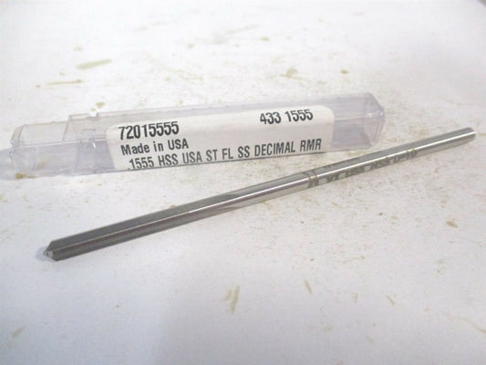 (433-0.1555) 0.1555" x 1" x 4" OAL Straight Shank HSS 4-Flute Chucking Reamer 