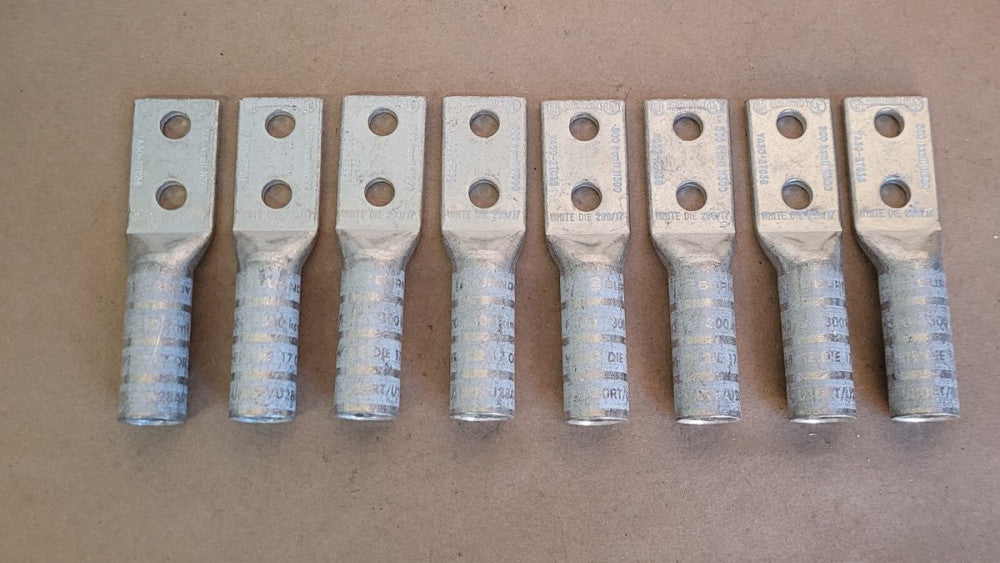 Lot Of 8 Burndy YA30-2TC38 Compression Lugs 300 kcmil CU