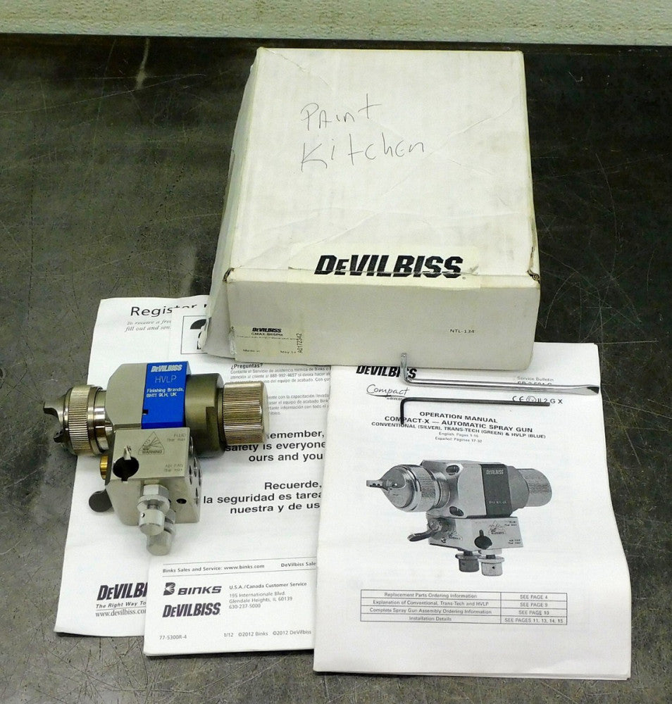 DeVilbliss CMAX-B85PM Compact Auto X HVLP Spray Gun w/ Manifold .85mm