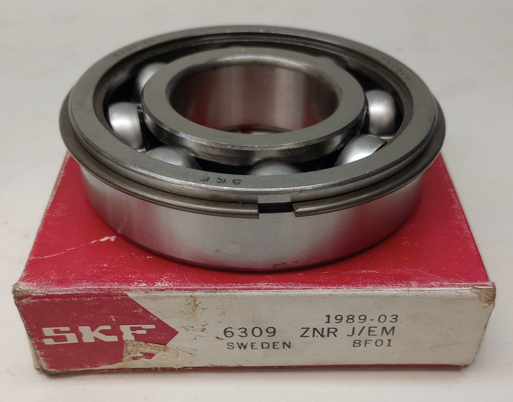 SKF 6309 ZNR J-EM Ball Bearing Deep Groove 45 x 100 x 25mm 6309-ZNR-J-EM
