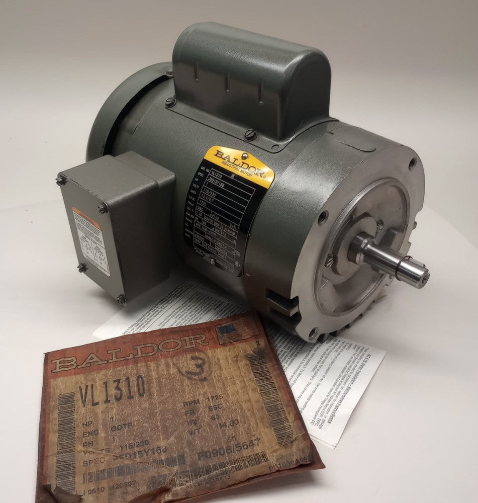 Baldor VL1310 Electric Motor 35D15Y168 1ph 1hp 115/230V 60hz 1725rpm ODTF 56C