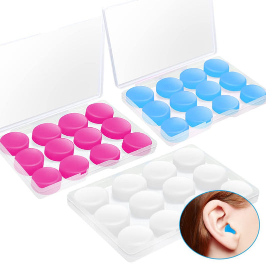 18 Pairs Noise Cancelling Ear Plugs for Sleeping, Swimming, Concerts, Snoring...