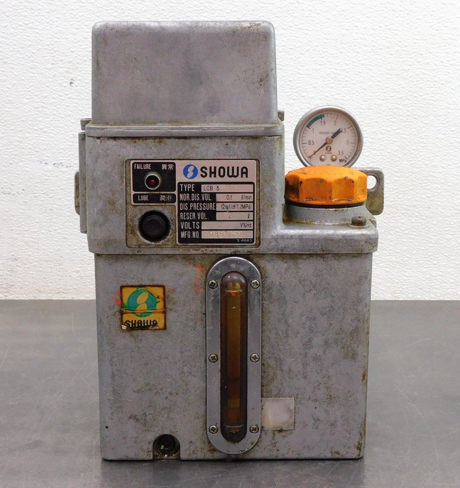 Showa LCB5-11B Lubrication Gear Pump 12 kgs / 1.2 MPa 200V 50/60Hz 0.1 L/MIN