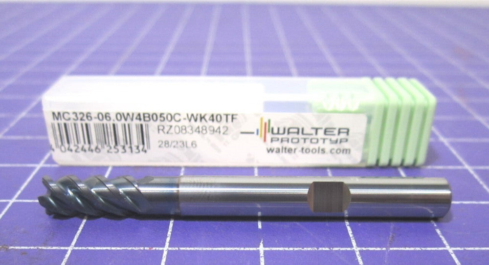 Walter-Prototyp 5.99mm Corner Radius End Mill 13mm LOC .50MM Radius 4F Carbide