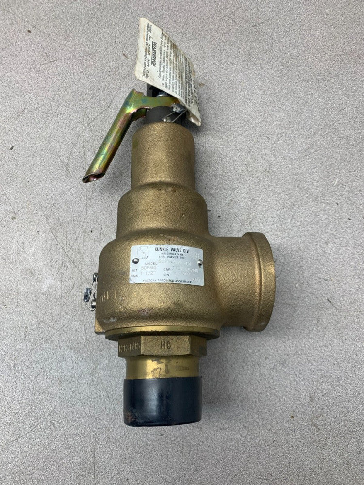 NEW NO BOX KUNKLE 1-1/2" 50 PSIG. RELIEF VALVE 6021HGT01-LM