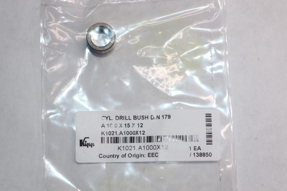 Kipp Cylindrical Drill Bush 10mm x 15mm x 12mm DIN179