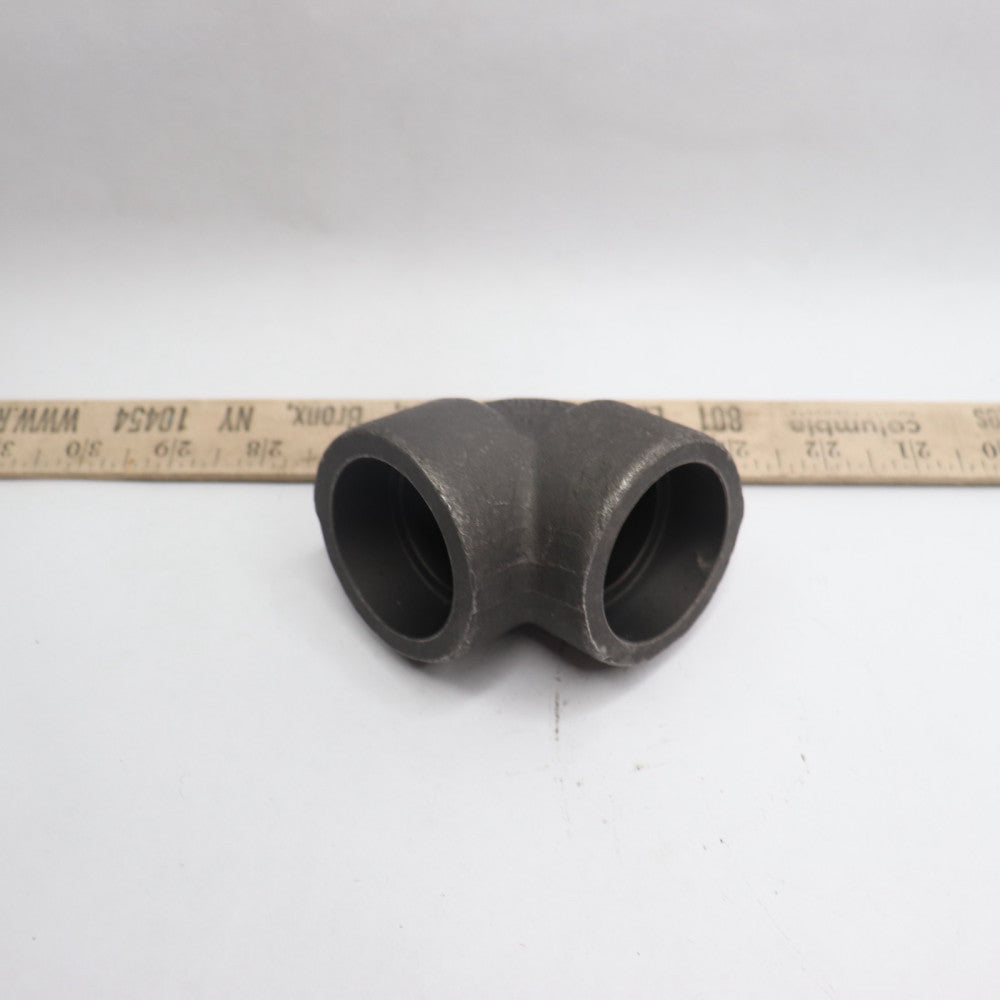 90 Degree Elbow Socket Weld Forged Steel Black 3000# 1-1/4"