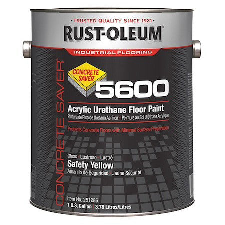 Rust-Oleum 251286 1 Gal Floor Paint, Gloss Finish, Safety Yellow, Acrylic Base