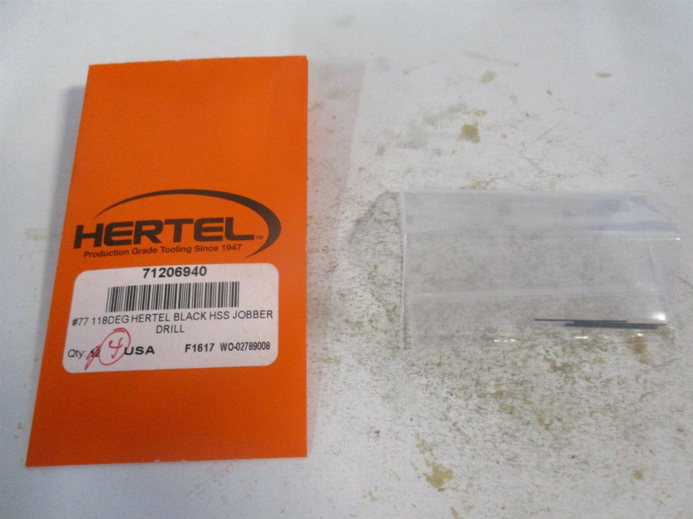(71206940) #77 3/16" x 7/8" OAL 118° High Speed Steel Jobber Drill - Pack of 4