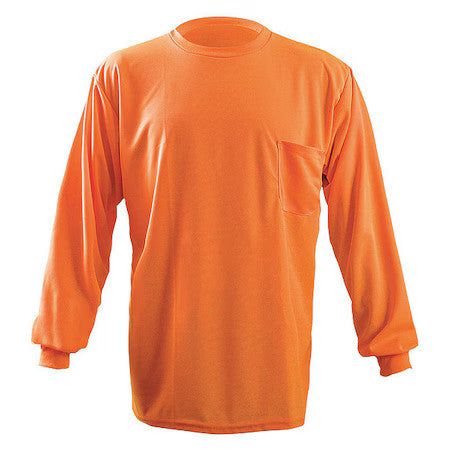 Occunomix Lux-Xlspb-Om Unisex Long Sleeve T-Shirt, Polyester, Pullover, Orange,