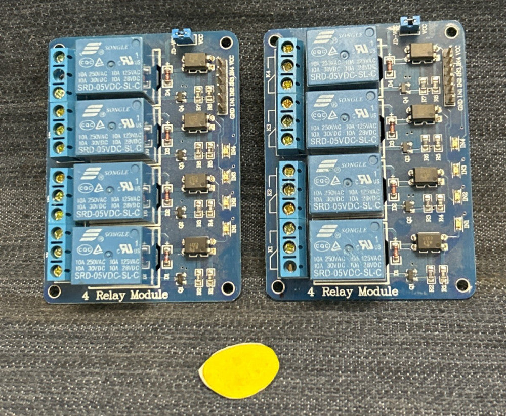 UNBRANDED 4 RELAY MODULE W/SONGLE RELAY SDR-05VDC-SL-C   LOT OF 2