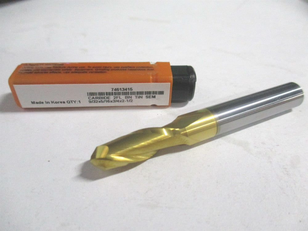 (E699924488) 9/32" x 3/4" x 5/16" x 2-1/2" OAL Solid Carbide 2Fl Ball End Mill 