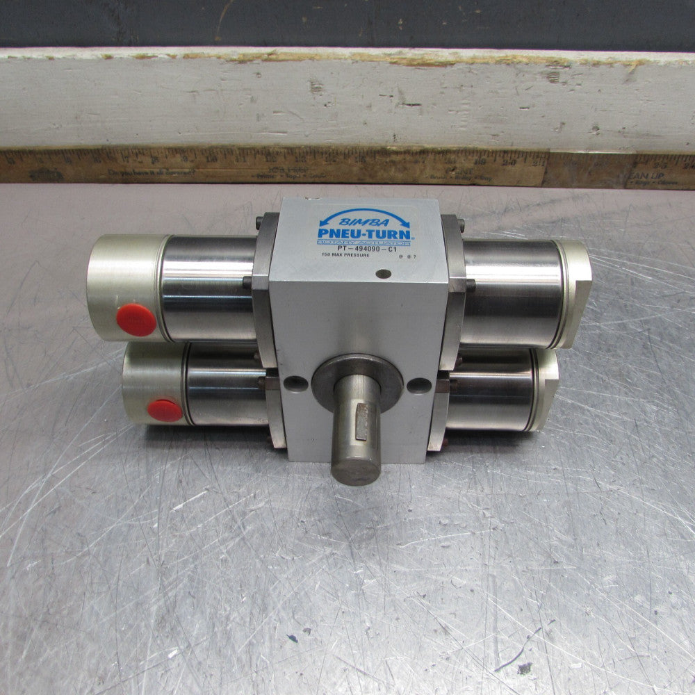 BIMBA PT-494090-C1 ,PNEU-TURN ROTARY ACTUATOR, SS CYL. , 7/8" KEYED SHAFT, NOS!