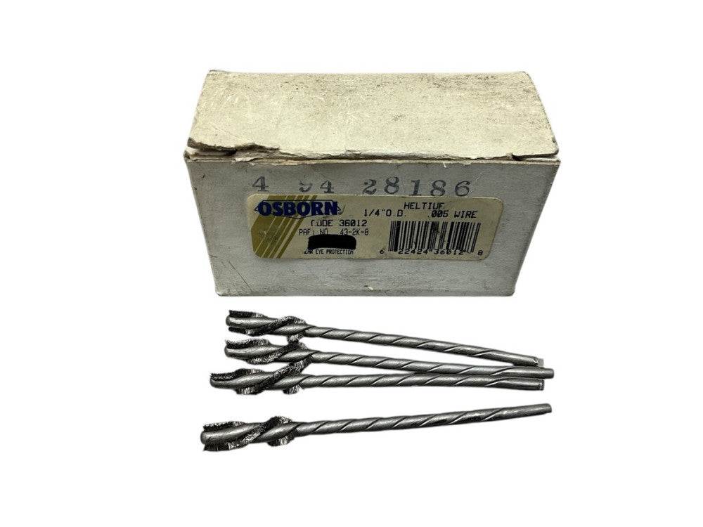 OSBORN 36012 1/4” OD, .005 WIRE HELITUF CRIMPED WIRE BRUSH (LOT OF 4)