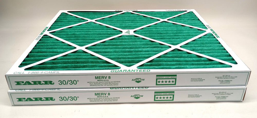 Camfil 049880-012 Pleated Filter FARR 30/30 MERV8 2"x20"x24" 49880012 (Box Of 2)