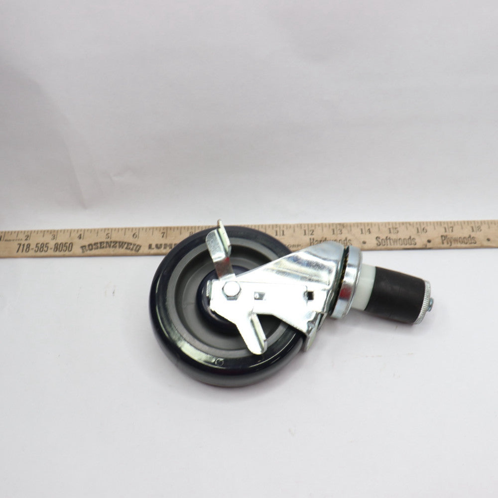 Locking Caster Wheel 5" OD x 1-1/2" W,  Post 1-1/2"-13 X 2-5/8"
