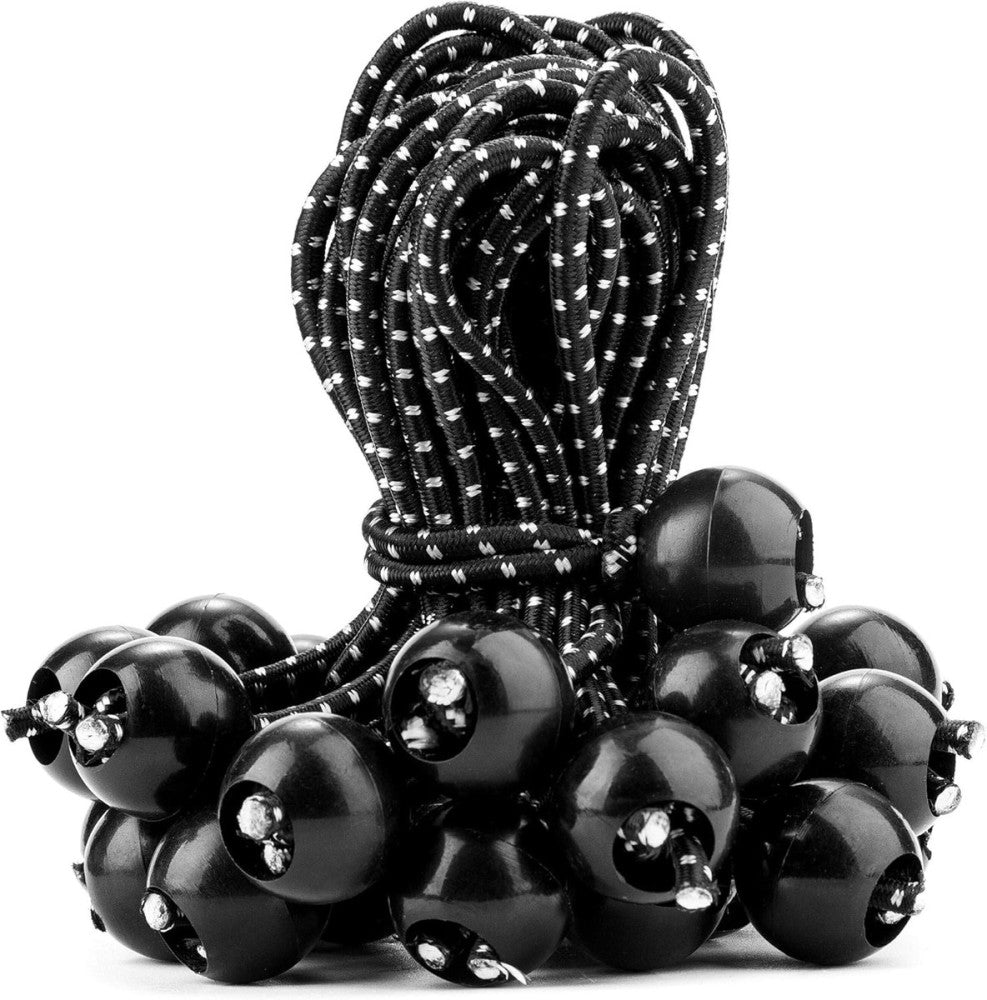 Cartman 30 Pack 6 Inch Ball Bungee Cords Canopy Ties with Elastic String for