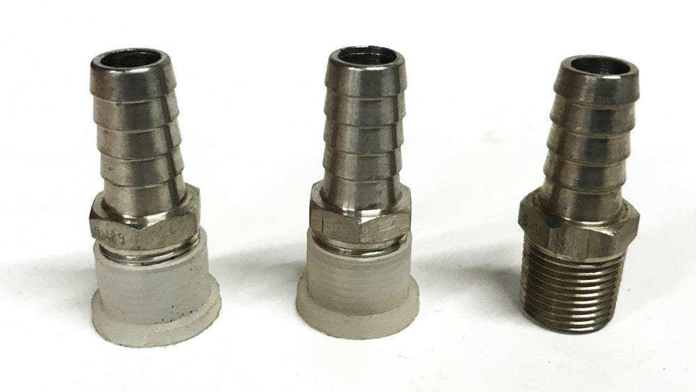 Dixon Stainless Steel 1/2 inch Barb x 3/8 NPT Hose Fitting RN43 [Lot of 3] NOS