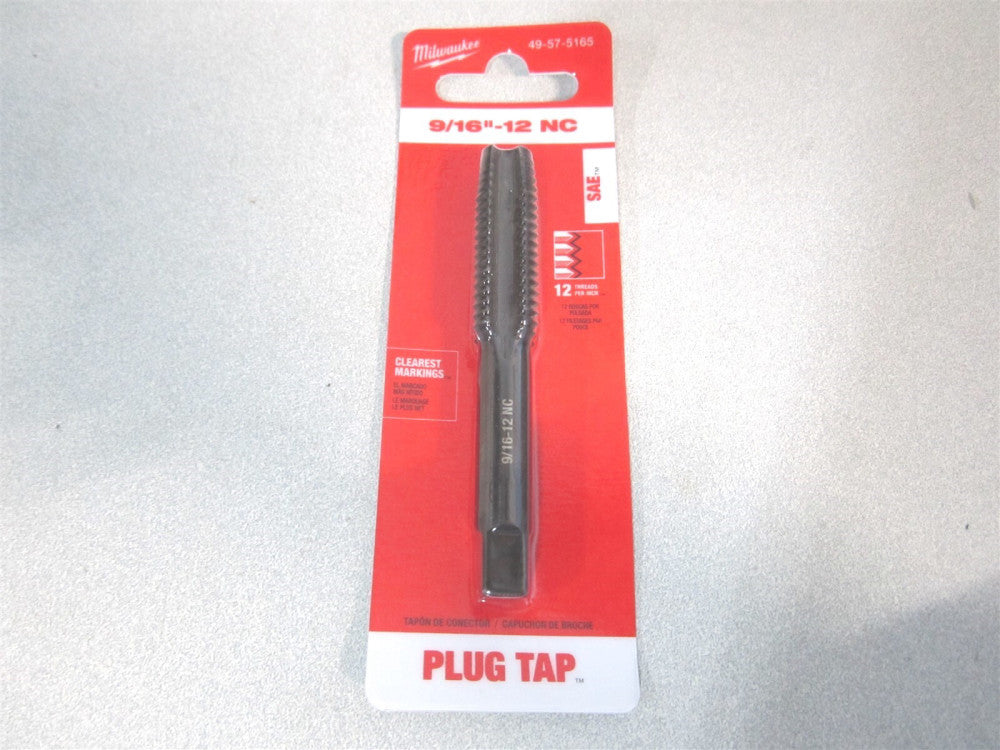 Milwaukee (49-57-5165) 9/16 in -12 NC SAE Straight Flute Plug Tap
