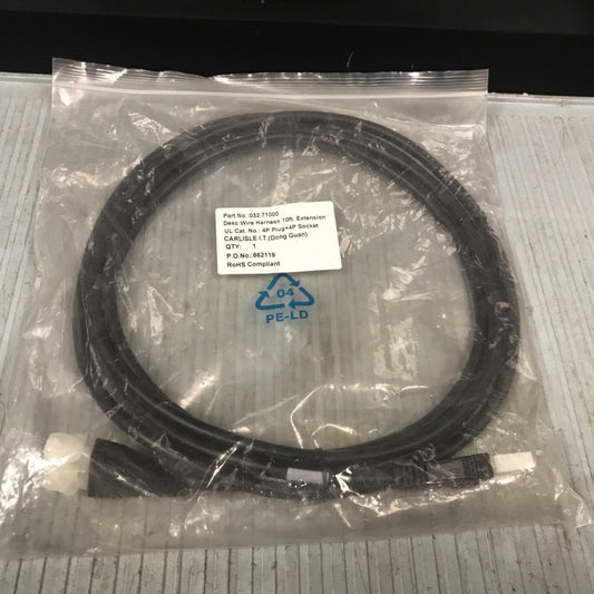 032.71000 Wire Harness 10ft Extension UL Cat. No. 4P Plug+4P Socket