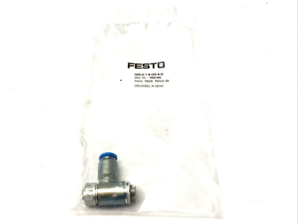 Festo GRLA-1/8-QS-6-D One-Way Flow Control Valve 193144