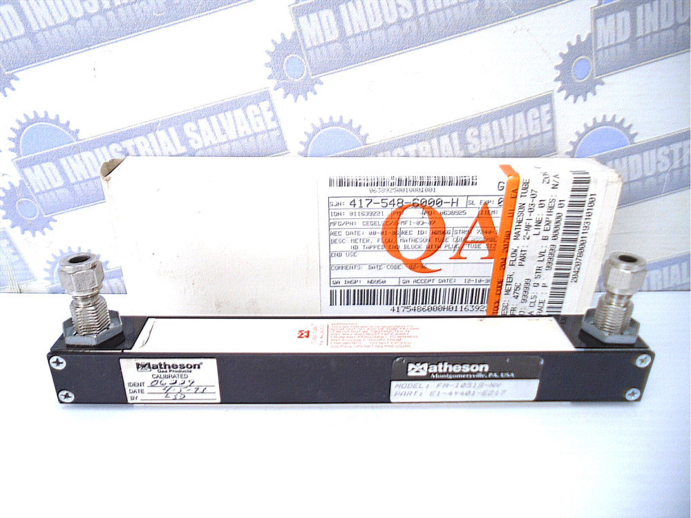MATHESON Model: FM-1051S-NV PN#: E1-4Y401-E217 - Flow Meter 0-270 (NEW) FM-1050