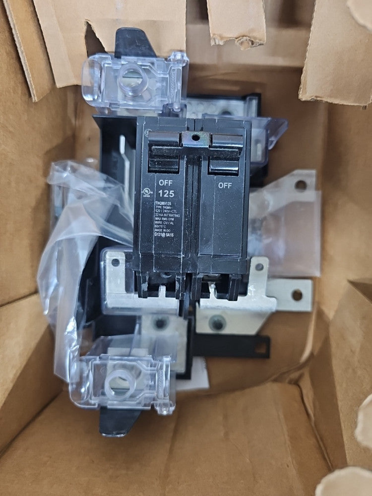 GE THQMV125D 2 Pole 125 Amp 240V Bolt on Circuit Breaker NOS