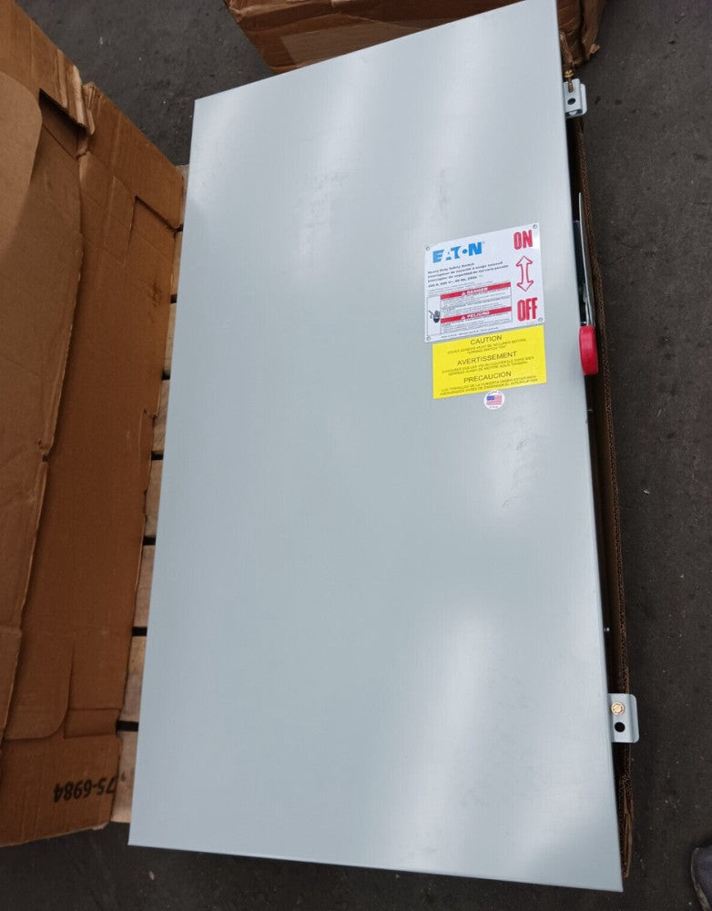 NEW EATON 400 AMP FUSED SAFETY DISCONNECT SWITCH DH365NGK-V 277/480 VAC 4W S/N
