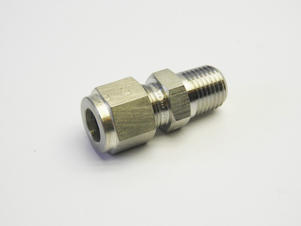 Lawson 59832 Brennan Instrumentation Fitting, Male Connector, 3/8" Tube x 1/4" M