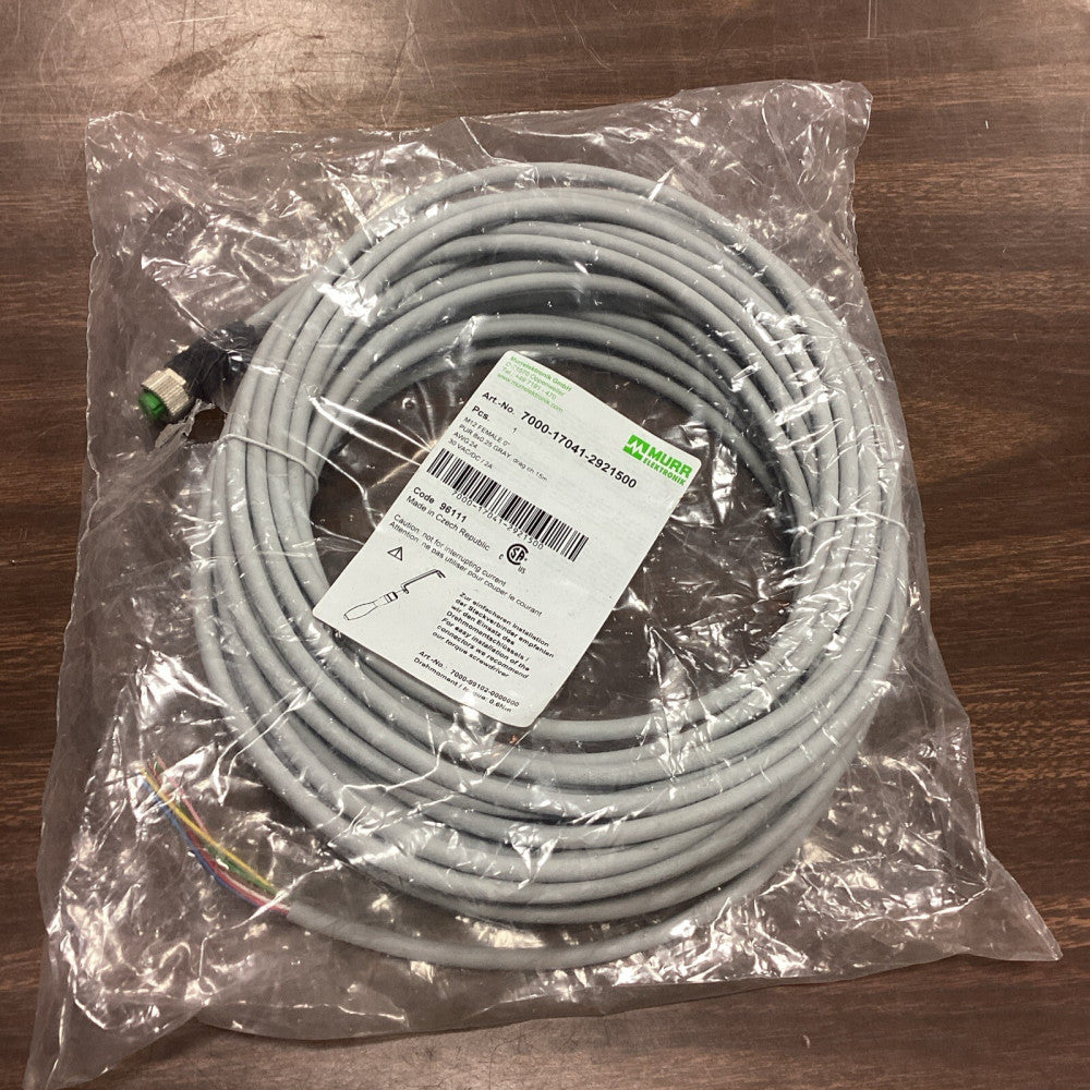 MURR ELECTRONIK 7000-17041-2921500 M12 FEMALE 0 A-COD W/ CABLE