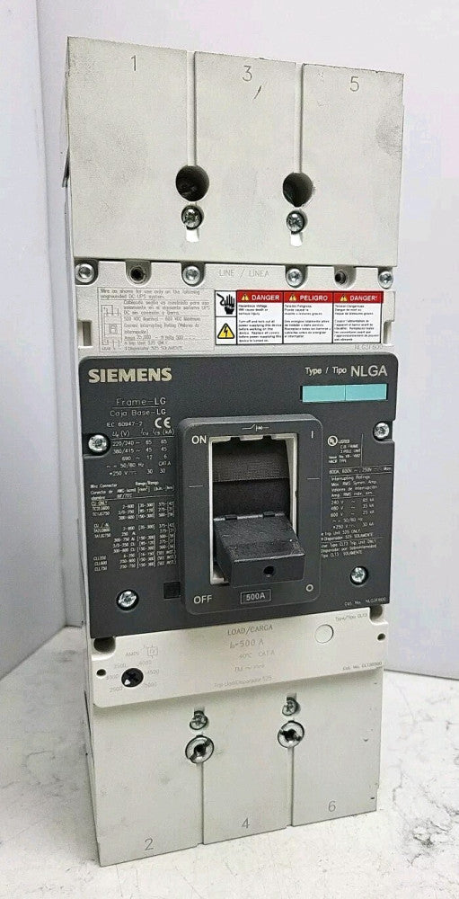 Siemens NLG3F600 600 Amp Circuit Breaker 3VL4560-3RR30-0AA0 w/ CLT3B500 Trip Uni