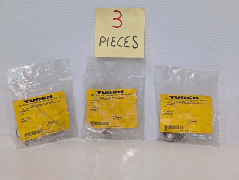 Lot of 3 Turck CK-CC / U0103-1  Female M23 Multifast Closure Cap, Fastening Chn.