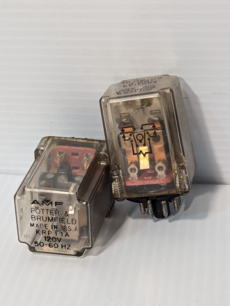 Set of 2 Potter & Brumfield Relays: KRP11A, KRP11AG, 3PDT - 120V