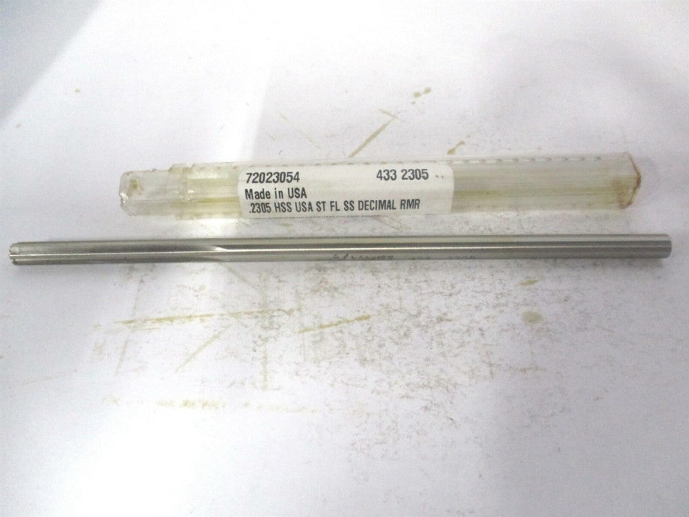 (433-0.2305) 0.2305" x 1-1/2" x 6" Straight Shank HSS 6-Flute Chucking Reamer 