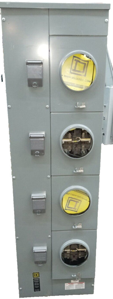 New Square D 1200 Amp Meter Stack 4 Gang 225 Amp 3Ph In 1Ph Out 5 Jaw EZML314225
