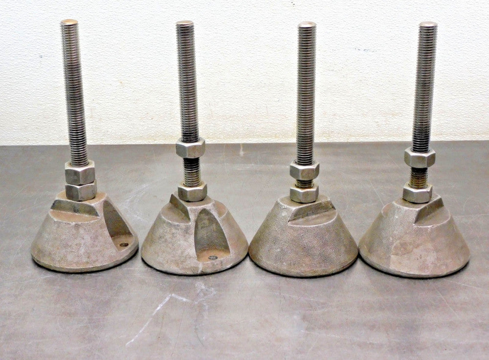 Stainless Steel Machine  Mount Leveling Feet 3/4" NPT x 7-1/4" L Lot of Four (4)