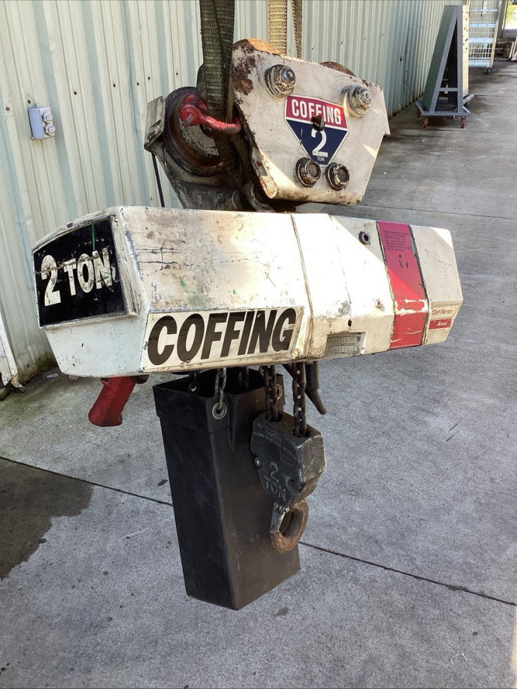 Coffing 2 Ton Electric Chain Hoist, Model: EC4008, 230/460V W/Trolley