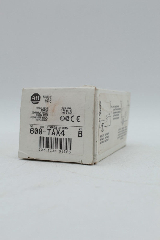 Allen-Bradley 600-TAX4 Manual Motor Starter